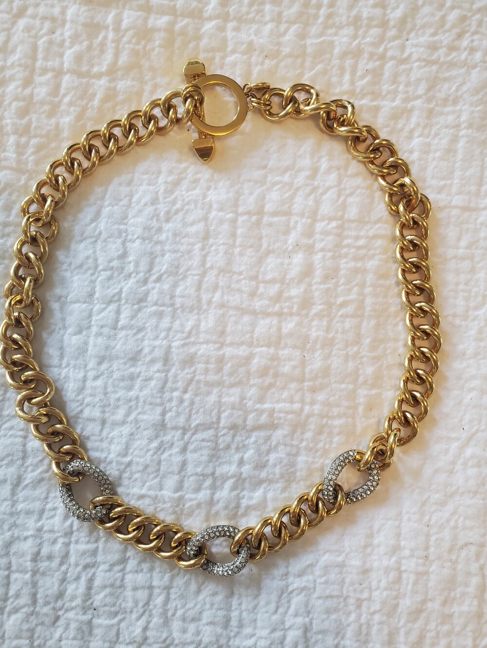Juicy Couture Gold-Tone Curb Necklace with Crystal Link Accents